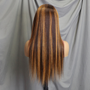 Pelucas de Cabello Humano 200% Natural de 14-30 Pulgadas # Pelucas de Cabello Liso con Encaje Frontal Transparente 13x4, Modelo P4/30 Highlight Bone Straight - Product Image 5