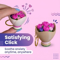 Porte-clés anti-stress en forme de bouton de clavier mécanique, motif bouquet de roses imprimé en 3D, disponible en OEM/ODM