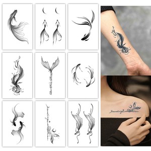 <span class=keywords><strong>Tatouage</strong></span> temporaire de <span class=keywords><strong>style</strong></span> encre de poisson-koi et de queue de poisson, <span class=keywords><strong>tatouage</strong></span> semi-permanent imperméable, dure 2 semaines, <span class=keywords><strong>tatouage</strong></span> à base de plantes pour le <span class=keywords><strong>bras</strong></span> - Product Image 1