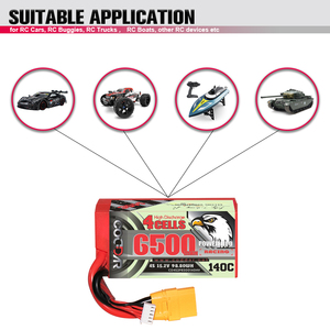 CODDAR เคสแบตเตอรี่ LiPo สำหรับรถยนต์,รุ่น4S 6500MAH HV 15.2V 140C XT90 Wtih Cabled 4S แบบขาสั้นแบตเตอรี่ RC สำหรับ1/8 1/10 RC - Product Image 2