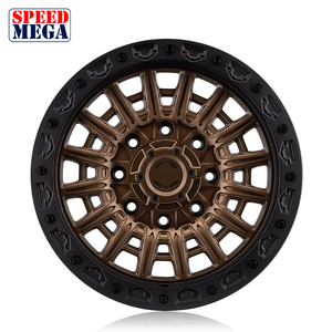 ล้อแม็กซ์ออฟโรด Speed Mega Bronze Mesh แบบ Beadlock สีดำ น้ำหนักเบา สำหรับรถบรรทุก SUV รถยนต์ ขนาด 17 18 19 20 นิ้ว - Product Image 2