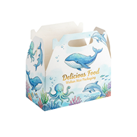 Boîte à repas personnalisée pour enfants, en papier blanc et noir, pour restaurant, format familial, emballage alimentaire sur mesure