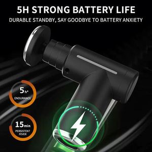 Mini Massage Gun <b>Heat</b> and Cold Muscle Fascia Relaxation Gun 6 Head Profession Electric Portable Hot Cool Compress Massage Gun - Product Image 2