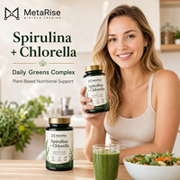 Capsules de spiruline et de chlorelle pour adultes, marque privée OEM, complément nutritionnel naturel à base d'algues, formule super-aliment vert, à base de plantes
