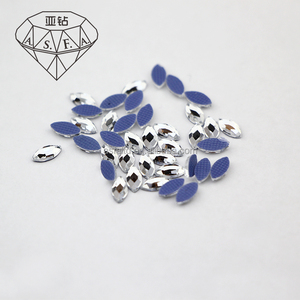 ASFA15 Navette Strass thermocollants 3*6 MM pour machine à thermocoller, pour la décoration de vêtements - Product Image 1