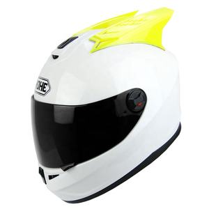 2 x Accessoires de <span class=keywords><strong>casque</strong></span>, décoration de <span class=keywords><strong>moto</strong></span> de course tout-terrain, autocollants en forme de cornes de mohawk avec colle 3M - Product Image 2