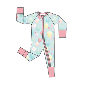 ชุดรอมเปอร์มีซิปสำหรับเด็กเสื้อผ้าไม้ไผ่แขนยาวพิมพ์ลายสุ่ม - Product Image 1