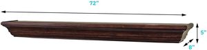 D&eacute;Cor 72 Inch Rustic Floating Fireplace <strong>Mantel</strong> Wood <strong>Shelf</strong> Wooden Wall <strong>Shelf</strong> - Product Image 2