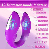 Jouet sexuel pour adultes en silicone souple et flexible, étanche IPX7, 12 vibrations, massage du point G, masturbation vaginale pour femmes, forme en U