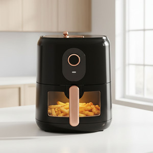Freidora de Aire Visible Premium de Diseño Elegante en Negro y Oro Rosa, 3.5L, 1400W, Eléctrica, Sin Aceite, Modelo 267155 - Product Image 4