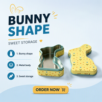 Boîte en métal en forme de lapin de Pâques, personnalisée, pour bonbons, chocolats, emballage cadeau pour les fêtes