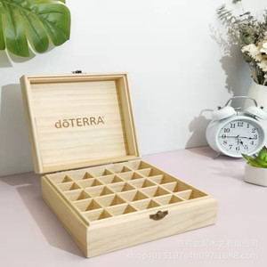 Caja de Almacenamiento de Aceites Esenciales de Madera con Tapa Abatible, Rectangular, Color Madera Natural, Caja de Almacenamiento de Juguetes - Product Image 3