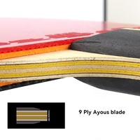 Raquettes de tennis de table professionnelles 9 plis, nouveau design, raquette de ping-pong, emballage rigide
