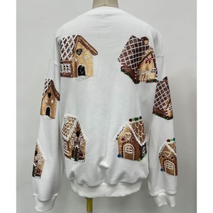 OEM Customized Xmas <strong>Sparkly</strong> Sequin Embroidery <strong>Jumper</strong> Long Sleeve Casual Crew Neck Pullover Tops Oversized Sweatshirt for <strong>Women</strong> - Product Image 3