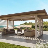 Pérgola de Aluminio de Lujo con Techo Bioclimático, Estructura de Patio Motorizada para Jardín Exterior