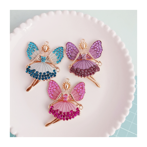 Berlian imitasi Sayap kupu-kupu peri jimat menari balet Bling kristal gantungan kunci liontin untuk wanita gantungan kunci tas dekorasi - Product Image 3