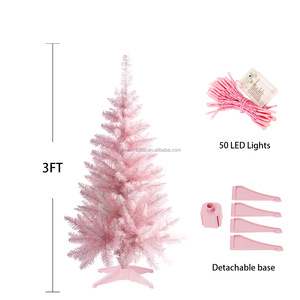 Arbre de bureau de Noël en <span class=keywords><strong>sapin</strong></span> PVC écologique de haute qualité 180 cm vert et rose pour l'intérieur de la maison et du centre commercial - Product Image 2