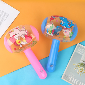 ของเล่นค้อนเป่าลมการ์ตูนพลาสติกพร้อมกระดิ่งสำหรับทารกและเด็ก 0 ถึง 24 เดือน รูปทรงคลับสำหรับทุกเพศ - Product Image 1