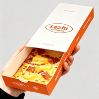 Kotak Kemasan Makanan Cepat Saji Pizza Sushi Dessert Biodegradable Murah Custom, Model Laci Geser untuk Dibawa Pulang