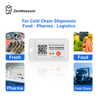 Registrador de Datos de Temperatura Inalámbrico ABS ZenMeasure OEM/ODM, Resistente al Agua IP67 5.0, Registro de 12 Meses para Logística de Cadena de Frío