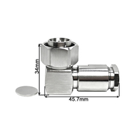 Connecteur à sertir mâle coudé à 90° 4.3-10 pour câble coaxial RG8 LMR400 RG393 85.5g pour antenne de station de base 5G