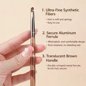 Salon Grade 9Pcs Nail Art Brush Set Translucent Brown Handle Non Shedding Bristle Gel Painting Liner Manicure Tool for Studio - Product Image 3
