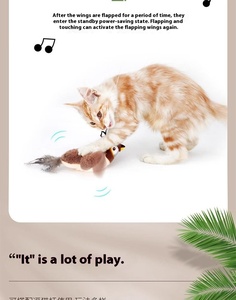 Toptan elektrikli sallayarak kuş kedi oyuncak peluş malzeme ile popüler kedi oynamak kendinden zevk sopa kuş cıvıltı ses sınır ötesi