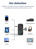 Adaptateur de voiture audio AUX 3.5mm avec micro émetteur récepteur de voiture BT récepteur Bluetooth 5.4 récepteur sans fil voiture