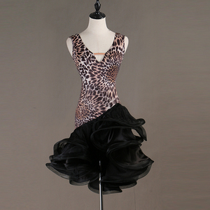 Vestido de Baile Latino con Cuello en V, Profesional, con Gran Vuelo, para Baile de Salón, Rumba, <span class=keywords><strong>Samba</strong></span>, Cha Cha - Product Image 3