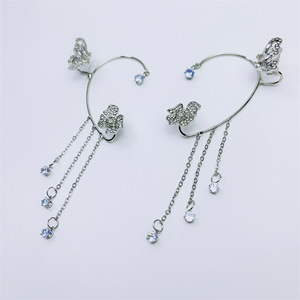 Nappa gioielli di moda orecchini Clip zircone acciaio inossidabile elfo orecchio fata Clip su orecchini farfalla orecchini polsino orecchio - Product Image 6