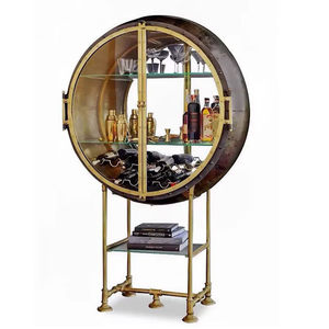 Italian Light Luxury Art Eco-friendly Modern Design Wine Cabinet Designer Villa <b>Retro</b> Wall-mounted <b>Glass</b> Display Bs-0405 - Product Image 3