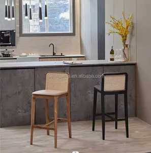 Verstellbare graue Theke moderne Küchen insel Luxus Barhocker Set Stühle Bar Theke Barhocker mit Rückenlehne