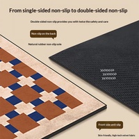 Tapis de sol fin en silicone tissé géométrique rétro, tapis de salle de bain absorbant à séchage rapide, tapis de porte antidérapant lavable, entrée de cuisine