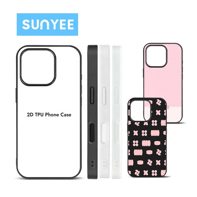 Sunyee Wholesale 2D TPU PC Mobile Phone Cover Protection for Iphone 15 DIY Customized Print Blank Sublimation Phone Case