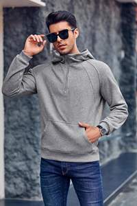 <b>Hoodie</b> Mens 1/4 <b>Zip</b> Sweatshirts Casual Long Sleeve Classic Drawstring Pullover Tops Loose Sports Jacket with <b>Pocket</b> - Product Image 6