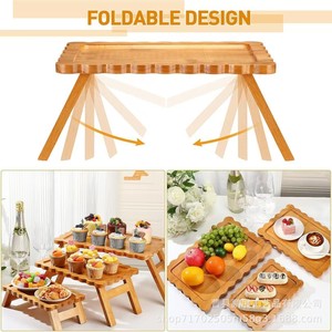 Pengzhan Wooden Tiered Cake Stand Three Layer Dessert Display <b>Tray</b> For Party Serving - Product Image 4