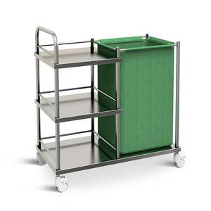 (MS-T270S) Chariot à déchets médicaux en acier inoxydable pour hôpital, avec sac à déchets - Product Image 1