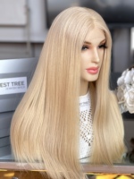 Perruque Casher SHY Factory Design, couleur blond clair, cheveux humains naturels, bonnet médical, couleur personnalisée, sur mesure