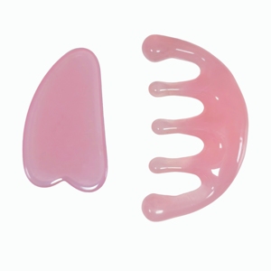 Ensemble d'outils de massage facial en résine 2 pièces, planche Gua Sha, peigne de massage du cuir chevelu, kit de massage pour la beauté et les soins de la peau - Product Image 6