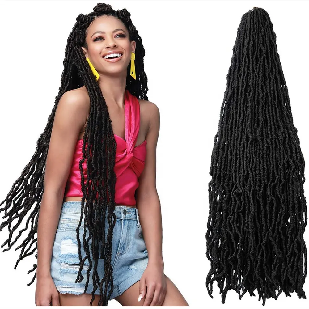 Soft Dread Crochet Hair Goddess Faux Loc Crochet Braids Synthetic Hair Nu Locs Crochet Hair Extensions 36 Inch Butterfly Locs