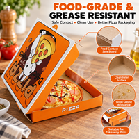 Boîte à pizza jetable personnalisée avec logo imprimé, imperméable et résistante à l'huile, pour les restaurants de restauration rapide
