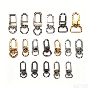Lan Xing Crochet porte-clés en alliage de zinc, style minimaliste, finition argent, bronze canon, or clair, quincaillerie de fixation - Product Image 5