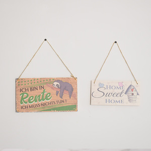 Sign with rope hanging wooden plaque decoration for wooden walls, <b>spring</b> and summer decoration, art country style <b>door</b> - Product Image 3