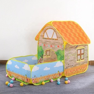 Tente pop up 2 en 1 pour enfants, maison de jeux portable, villa, jardin, chalet, parc, maison, jouet, <span class=keywords><strong>grand</strong></span> espace de jeu, tentes avec <span class=keywords><strong>piscine</strong></span> à balles océanique - Product Image 2