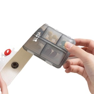 Portable 7-Day Weekly Travel Pill Organizer <b>Small</b> Pocket Pillbox Dispenser with Vitamin Container Plastic Medicine <b>Box</b> - Product Image 5