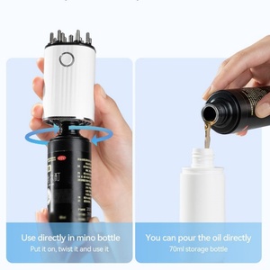 เซรั่มปลูกผม EMS พร้อมแปรงนวดศีรษะแบบชาร์จไฟได้ สำหรับการบำบัดด้วย USB  แปรงน้ำมันนวดศีรษะแบบนุ่มสีแดง  หวีนวด EMS - Product Image 4