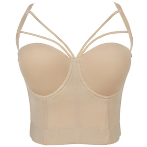 Corsetto Bustier con cinturino incrociato Sexy di alta qualità gilet intimo da donna corsetto con reggiseno - Product Image 5