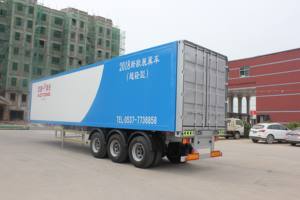 Remolque de Carga Abierta de 3 Ejes y 40 pies, Remolque de Caja de Tres Ejes de Servicio Pesado, Semirremolque de Acero de Carrocería Cerrada a Bajo Precio - Product Image 4