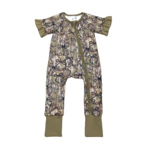 RTS Boutique - Pelele de camuflaje para bebé niña, 95% algodón y elastano, informal, para recién nacido, con pies cubiertos, ropa de punto para niños - Product Image 1