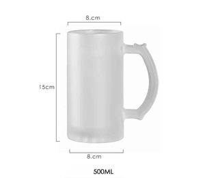 Sublimation Beer Mug 16oz <strong>Frosted</strong> <strong>Glass</strong> Personalized Mug for Logo Printing | Promotional Gift for Bars &amp; Events - Product Image 2